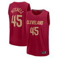 tocy C.Cavaliers #45 Donovan Mitchell Wine Fast Break Replica Player Jerseys - Icon Edition