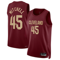 tocy C.Cavaliers #45 Donovan Mitchell Wine Swingman Jerseys - Icon Edition