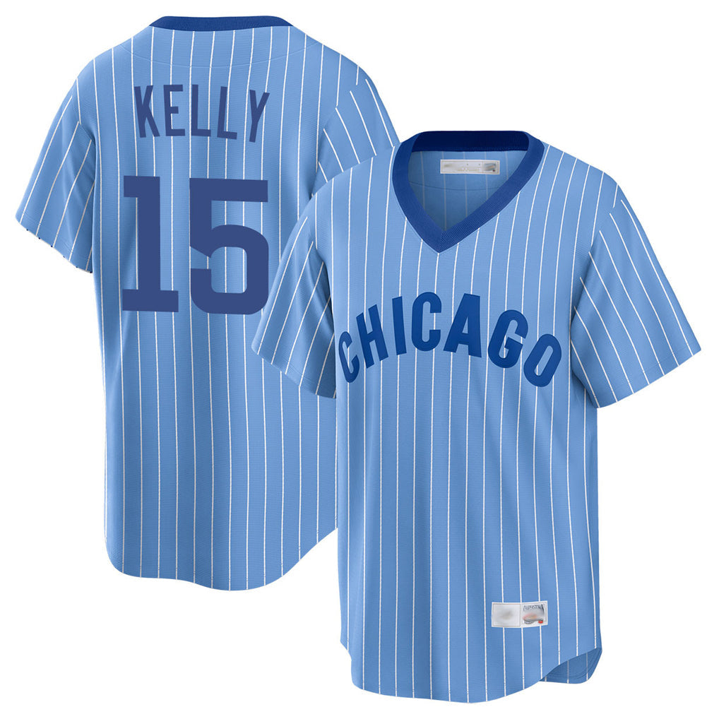 tocy C.Cubs #15 Carson Kelly Player Blue T-shirt Cooperstown Collection Limited Stitched Jerseys