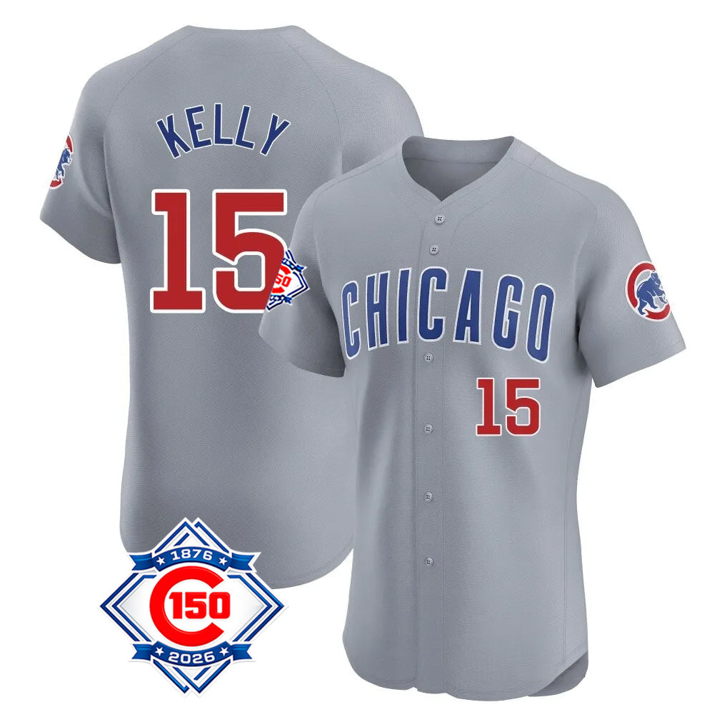 tocy C.Cubs #15 Carson Kelly Player Gray Road 150th Anniversary Limited Elite Home Stitched Jerseys