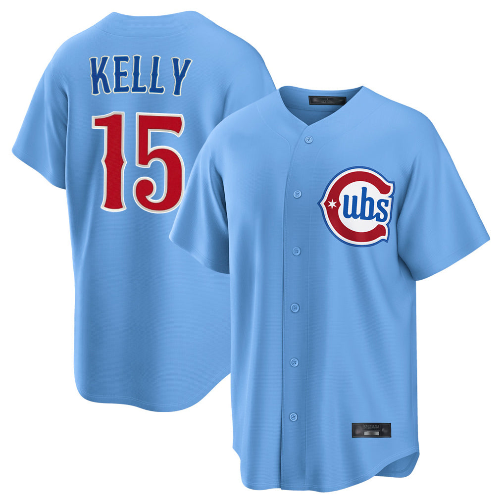 tocy C.Cubs #15 Carson Kelly Player Light Blue Home Game Stitched Jerseys