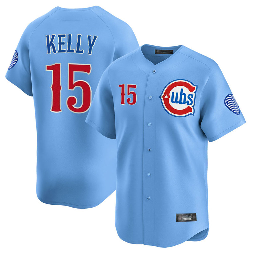 tocy C.Cubs #15 Carson Kelly Player Light Blue Limited Home Stitched Jerseys