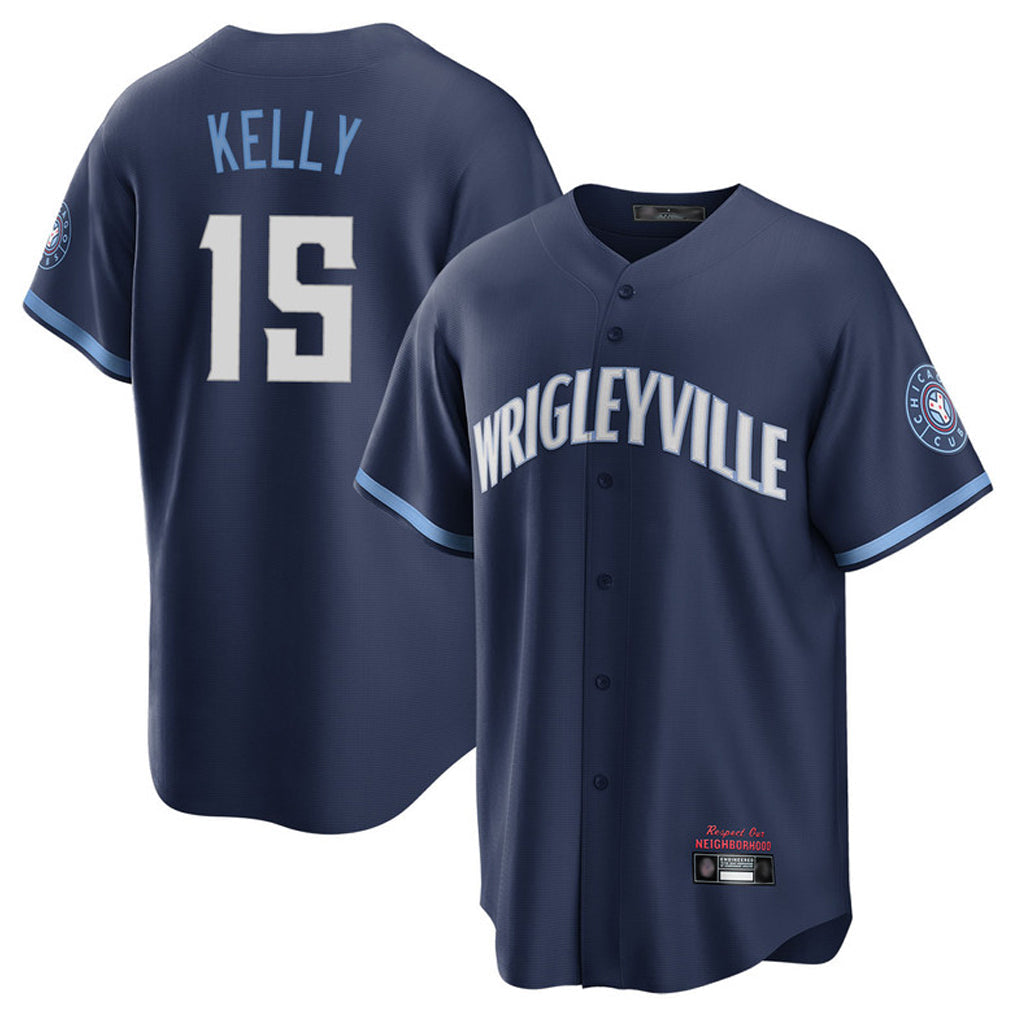 tocy C.Cubs #15 Carson Kelly Player Navy City Connect Home Game Stitched Jerseys