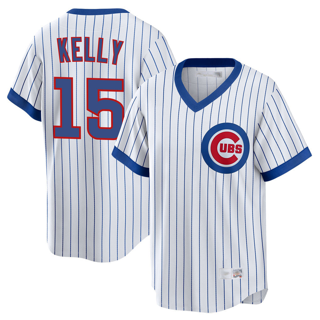 tocy C.Cubs #15 Carson Kelly Player White T-shirt Cooperstown Collection Limited Stitched Jerseys