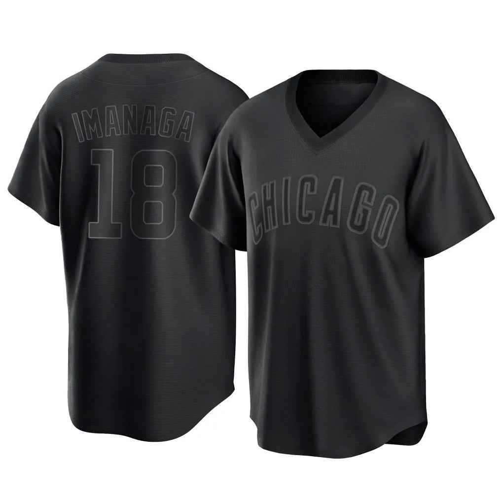 tocy C.Cubs #18 Shota Imanaga Player Black T-shirt Home Game Stitched Jerseys