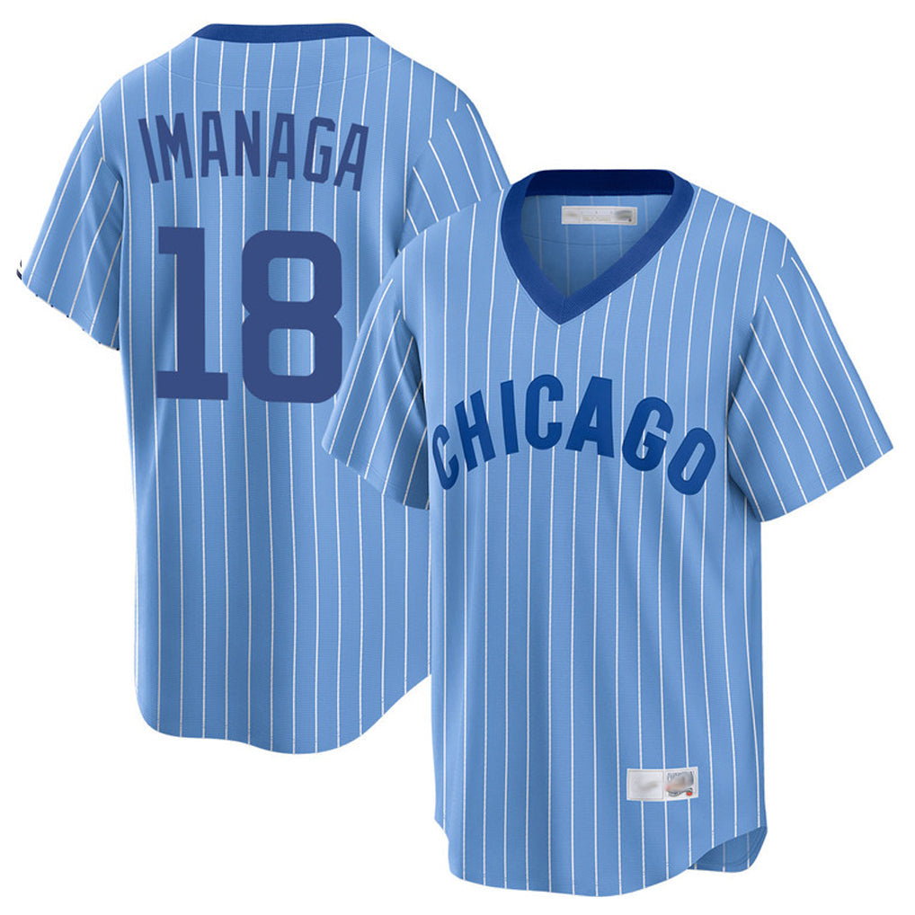 tocy C.Cubs #18 Shota Imanaga Player Blue T-shirt Cooperstown Collection Limited Stitched Jerseys