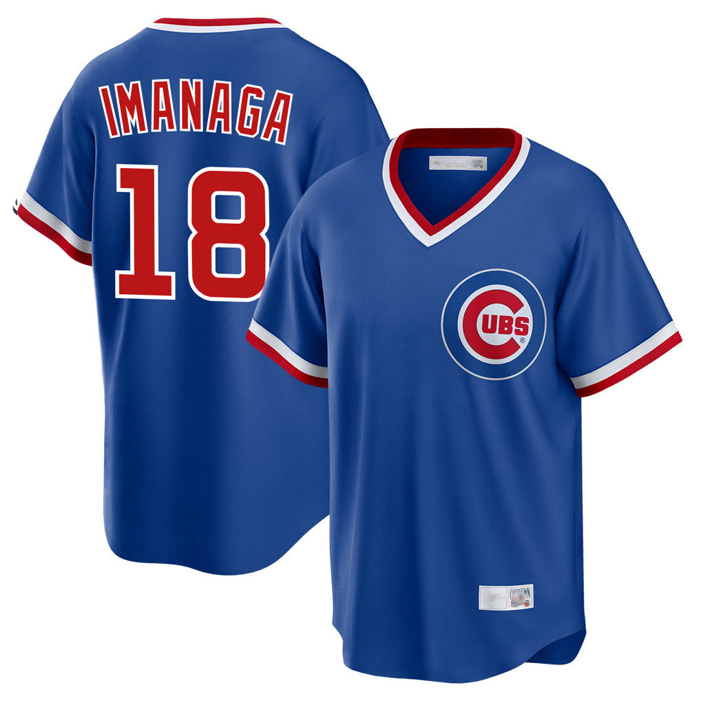 tocy C.Cubs #18 Shota Imanaga Player Royal T-shirt Cooperstown Collection Limited Stitched Jerseys