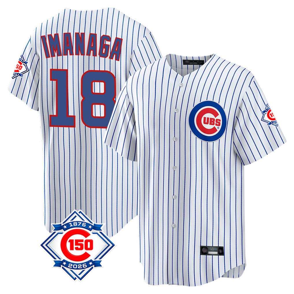 tocy C.Cubs #18 Shota Imanaga Player White 150th Anniversary Home Game Stitched Jerseys