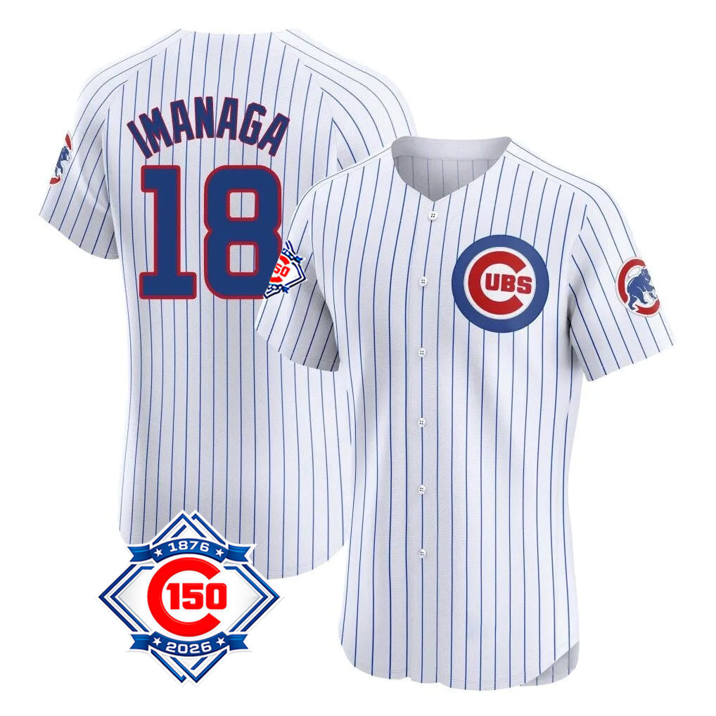tocy C.Cubs #18 Shota Imanaga Player White 150th Anniversary Limited Elite Home Game Stitched Jerseys