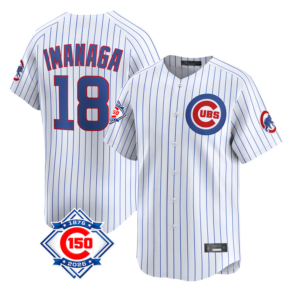 tocy C.Cubs #18 Shota Imanaga Player White 150th Anniversary Limited Home Game Stitched Jerseys