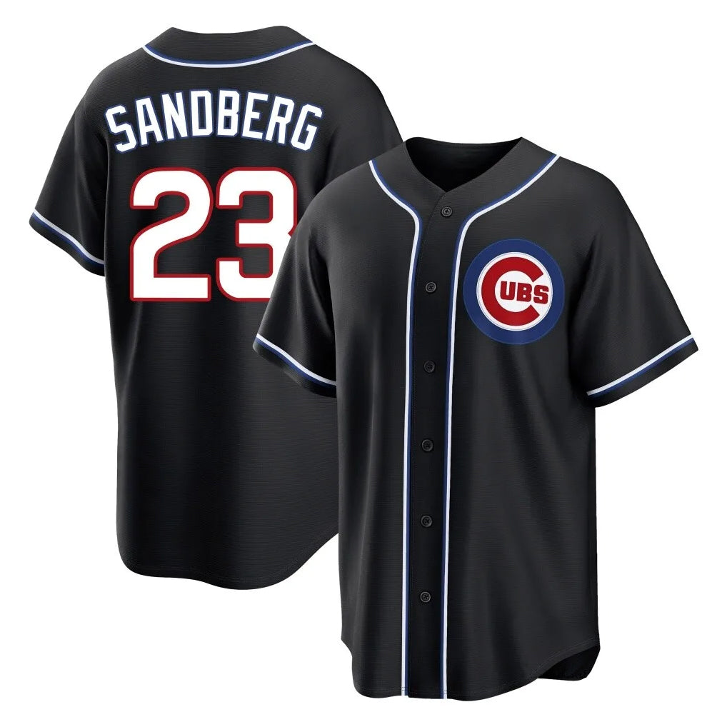 tocy C.Cubs #23 Ryne Sandberg Player Black Fashion Out Game Stitched Jerseys
