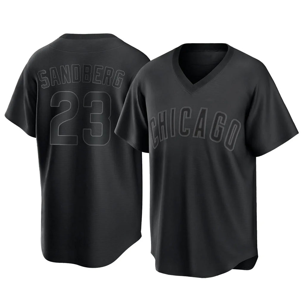 tocy C.Cubs #23 Ryne Sandberg Player Black T-shirt Home Game Stitched Jerseys