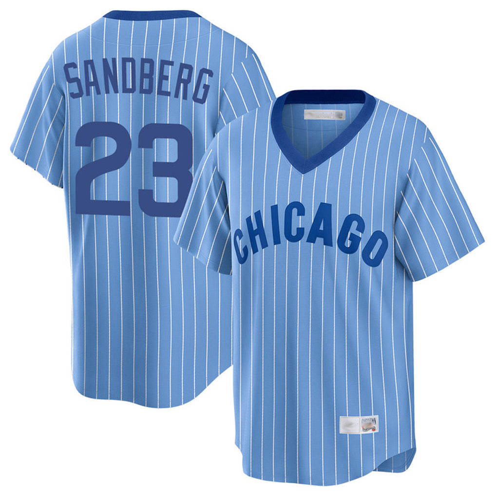 tocy C.Cubs #23 Ryne Sandberg Player Blue T-shirt Cooperstown Collection Limited Stitched Jerseys