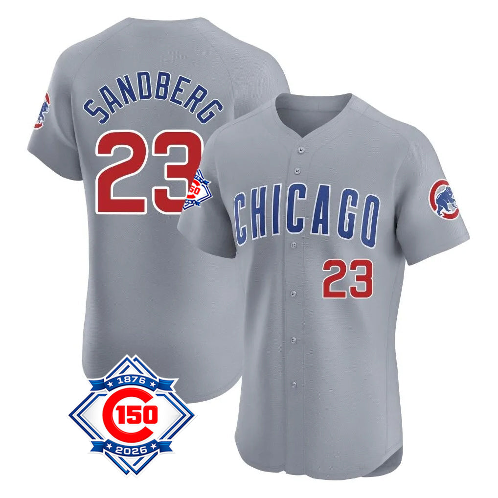 tocy C.Cubs #23 Ryne Sandberg Player Gray Road 150th Anniversary Limited Elite Home Stitched Jerseys