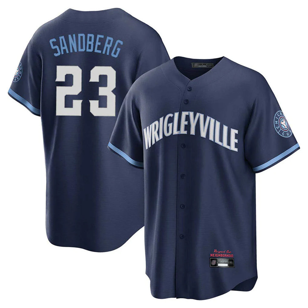 tocy C.Cubs #23 Ryne Sandberg Player Navy City Connect Home Game Stitched Jerseys