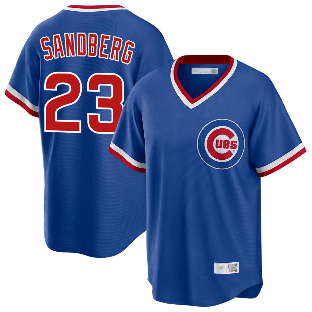 tocy C.Cubs #23 Ryne Sandberg Player Royal T-shirt Cooperstown Collection Limited Stitched Jerseys