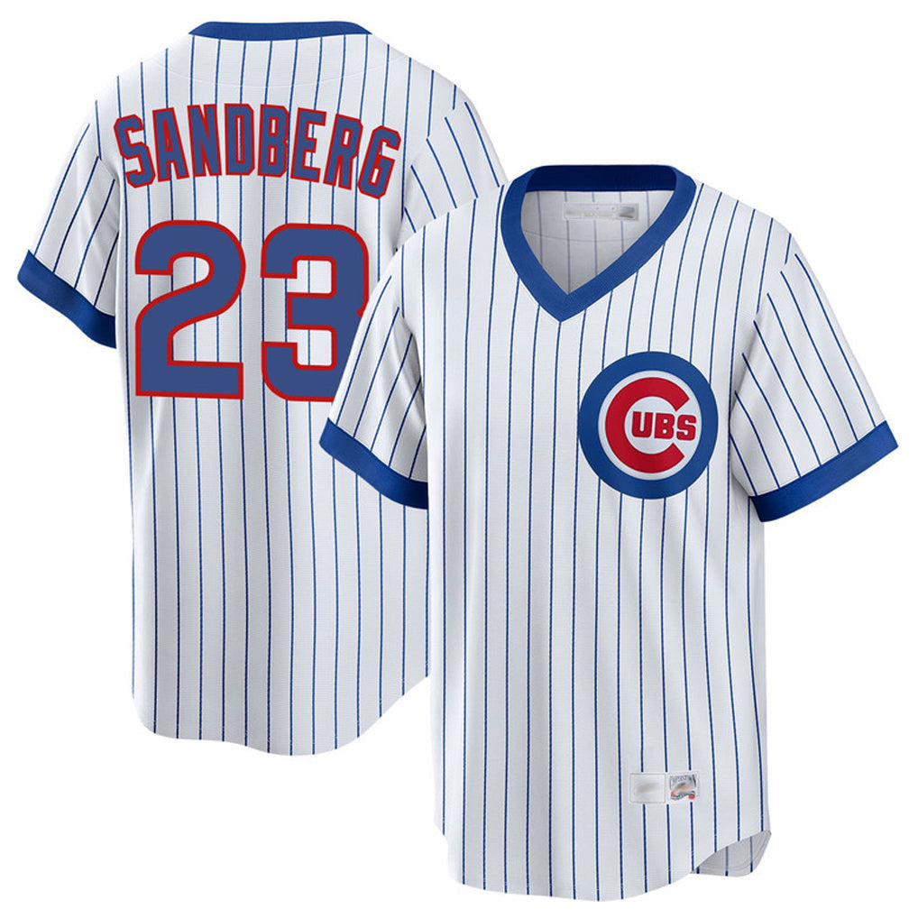 tocy C.Cubs #23 Ryne Sandberg Player White T-shirt Cooperstown Collection Limited Stitched Jerseys