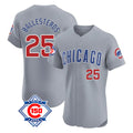 tocy C.Cubs #25 Mois¡§|s Ballesteros Player Gray Road 150th Anniversary Limited Elite Home Stitched Jerseys