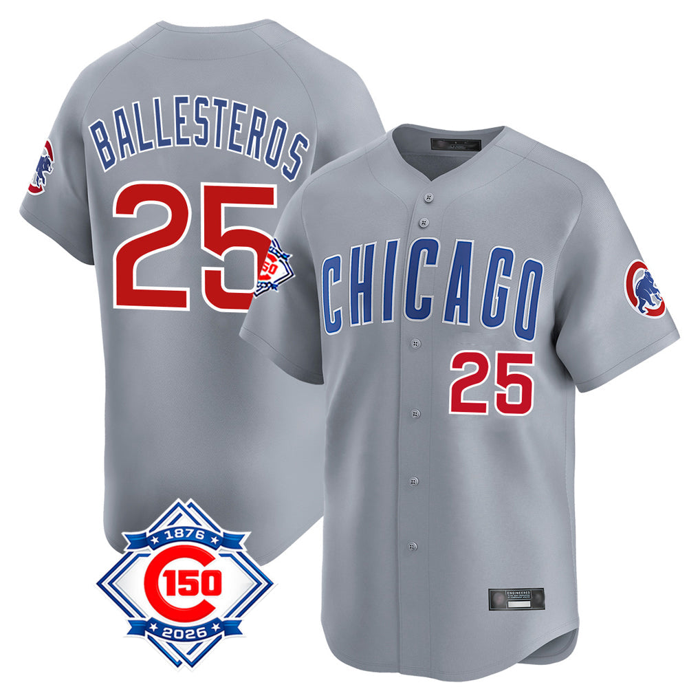 tocy C.Cubs #25 Mois¡§|s Ballesteros Player Gray Road Limited Elite Home Stitched Jerseys