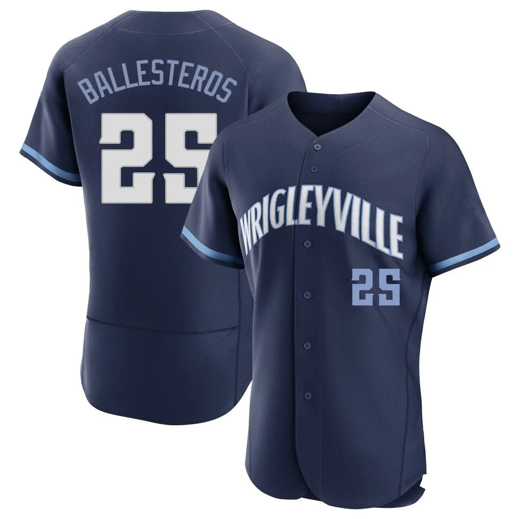 tocy C.Cubs #25 Mois¡§|s Ballesteros Player Navy City Connect Limited Elite Home Stitched Jerseys