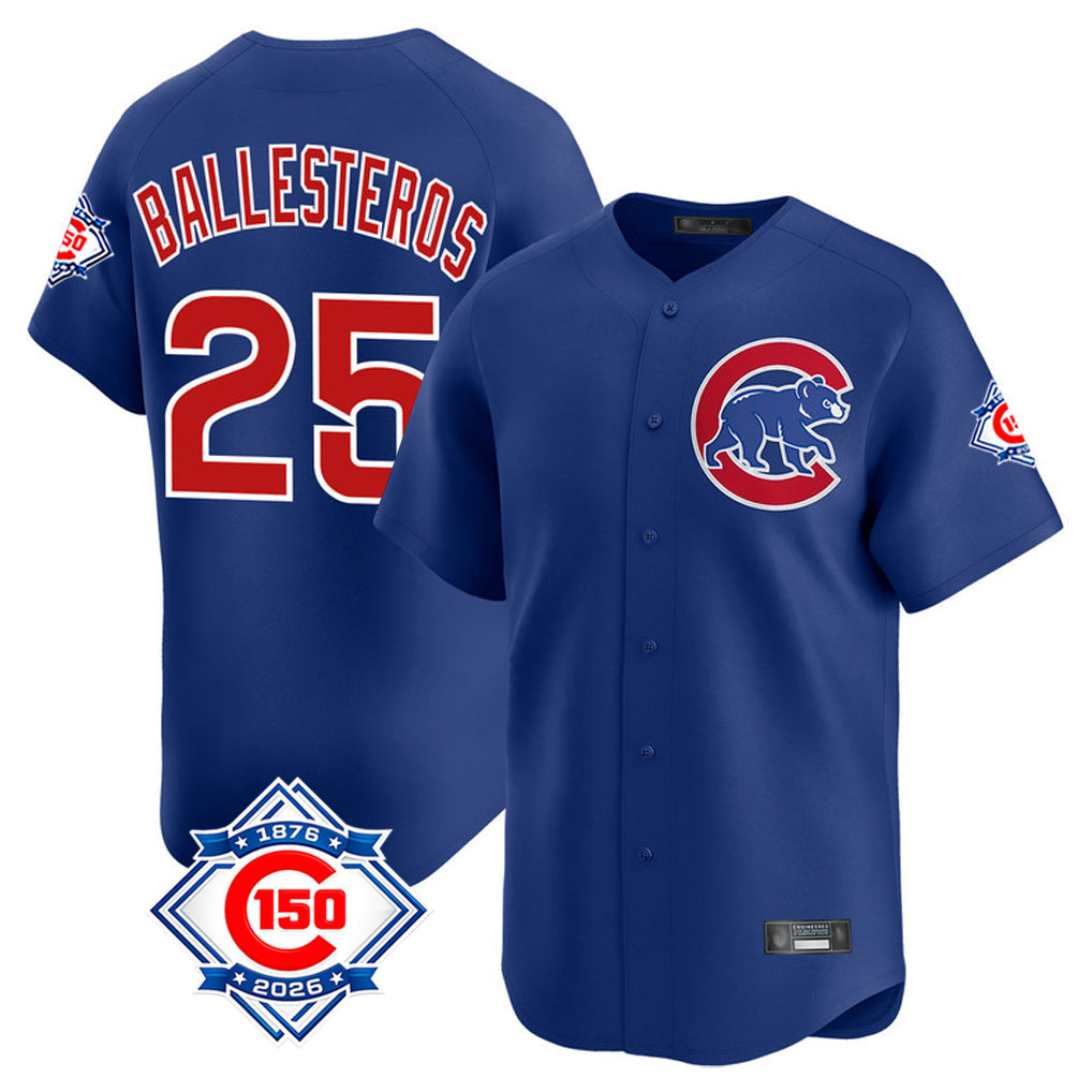 tocy C.Cubs #25 Mois¡§|s Ballesteros Player Royal 150th Anniversary Limited Home Stitched Jerseys