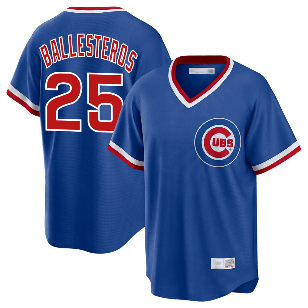 tocy C.Cubs #25 Mois¡§|s Ballesteros Player Royal T-shirt Cooperstown Collection Limited Stitched Jerseys