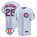 tocy C.Cubs #25 Mois¡§|s Ballesteros Player White 150th Anniversary Home Game Stitched Jerseys