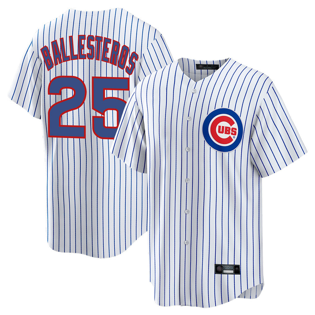 tocy C.Cubs #25 Mois¡§|s Ballesteros Player White Game Home Stitched Jerseys