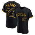tocy C.Cubs #27 Seiya Suzuki Player Black Snake Skin City Limited Elite Home Game Stitched Jerseys