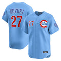 tocy C.Cubs #27 Seiya Suzuki Player Light Blue Limited Home Stitched Jerseys