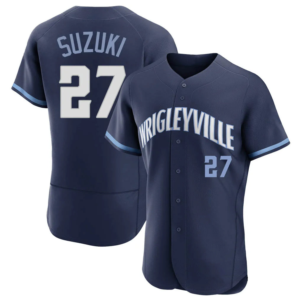 tocy C.Cubs #27 Seiya Suzuki Player Navy City Connect Limited Elite Home Stitched Jerseys