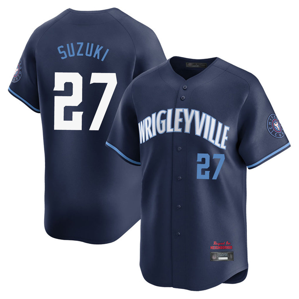 tocy C.Cubs #27 Seiya Suzuki Player Navy City Connect Limited Home Stitched Jerseys