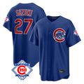 tocy C.Cubs #27 Seiya Suzuki Player Royal 150th Anniversary Home Game Stitched Jerseys