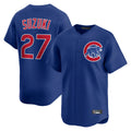 tocy C.Cubs #27 Seiya Suzuki Player Royal Limited Home Stitched Jerseys