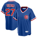 tocy C.Cubs #27 Seiya Suzuki Player Royal T-shirt Cooperstown Collection Limited Stitched Jerseys