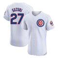 tocy C.Cubs #27 Seiya Suzuki Player White Limited Elite Home Game Stitched Jerseys