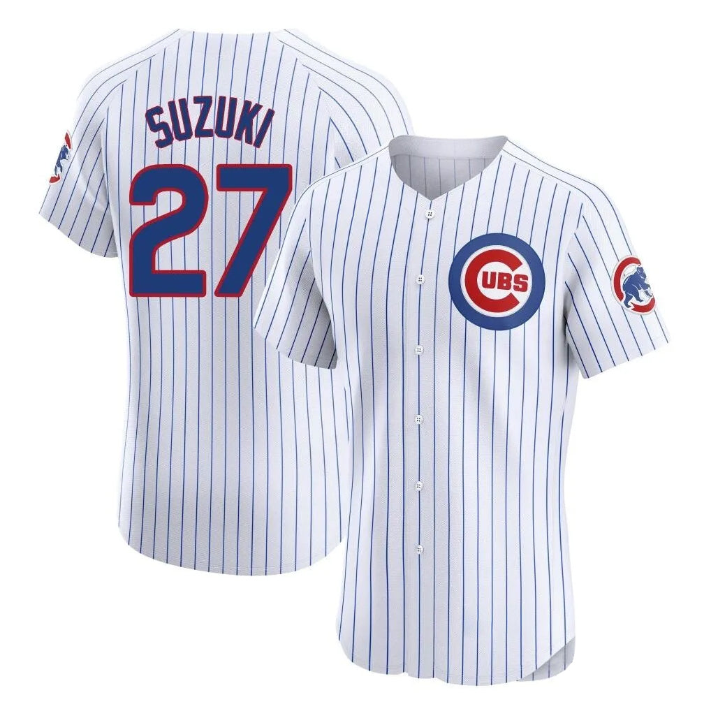 tocy C.Cubs #27 Seiya Suzuki Player White Limited Elite Home Game Stitched Jerseys