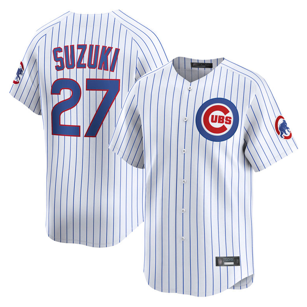 tocy C.Cubs #27 Seiya Suzuki Player White Limited Home Game Stitched Jerseys