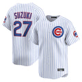 tocy C.Cubs #27 Seiya Suzuki Player White Limited Home Game Stitched Jerseys