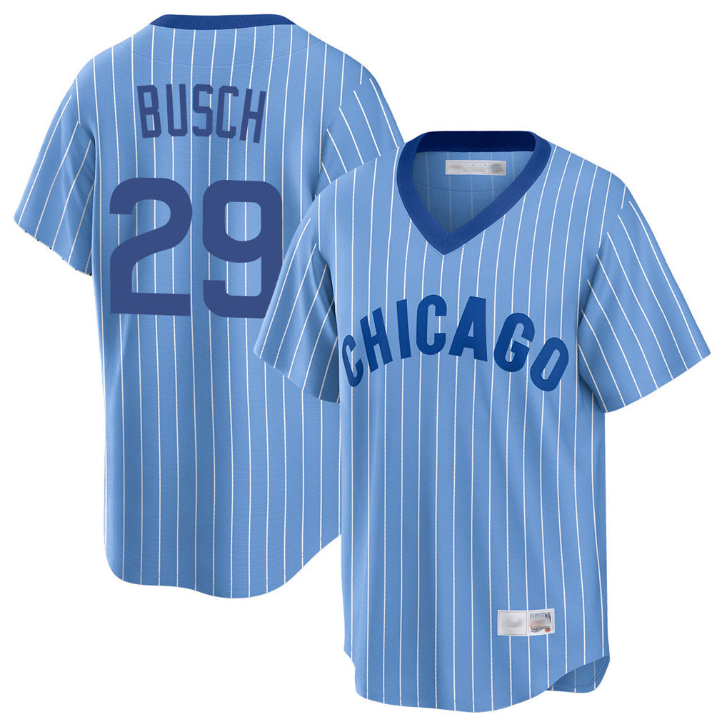 tocy C.Cubs #29 Michael Busch Player Blue T-shirt Cooperstown Collection Limited Stitched Jerseys