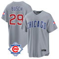 tocy C.Cubs #29 Michael Busch Player Gray 150th Anniversary Home Game Stitched Jerseys
