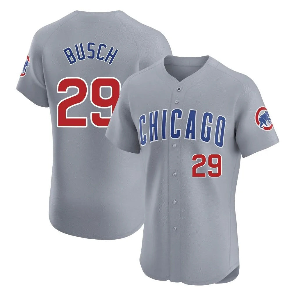 tocy C.Cubs #29 Michael Busch Player Gray Road Limited Elite Home Stitched Jerseys