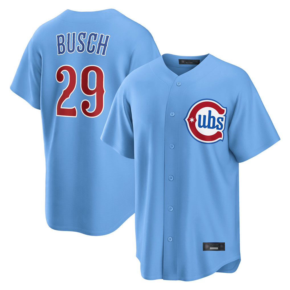 tocy C.Cubs #29 Michael Busch Player Light Blue Home Game Stitched Jerseys