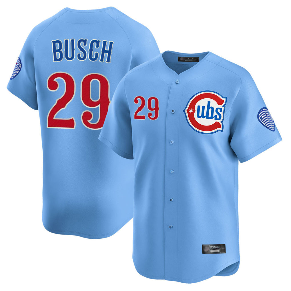 tocy C.Cubs #29 Michael Busch Player Light Blue Limited Home Stitched Jerseys