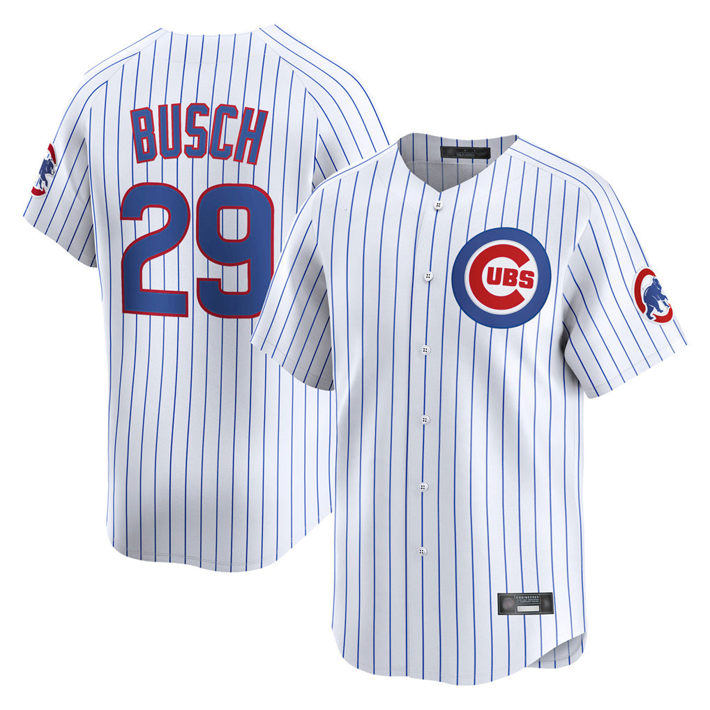 tocy C.Cubs #29 Michael Busch Player White Limited Home Game Stitched Jerseys
