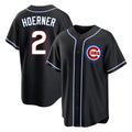 tocy C.Cubs #2 Nico Hoerner Player Black Fashion Out Game Stitched Jerseys