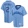 tocy C.Cubs #2 Nico Hoerner Player Blue T-shirt Cooperstown Collection Limited Stitched Jerseys