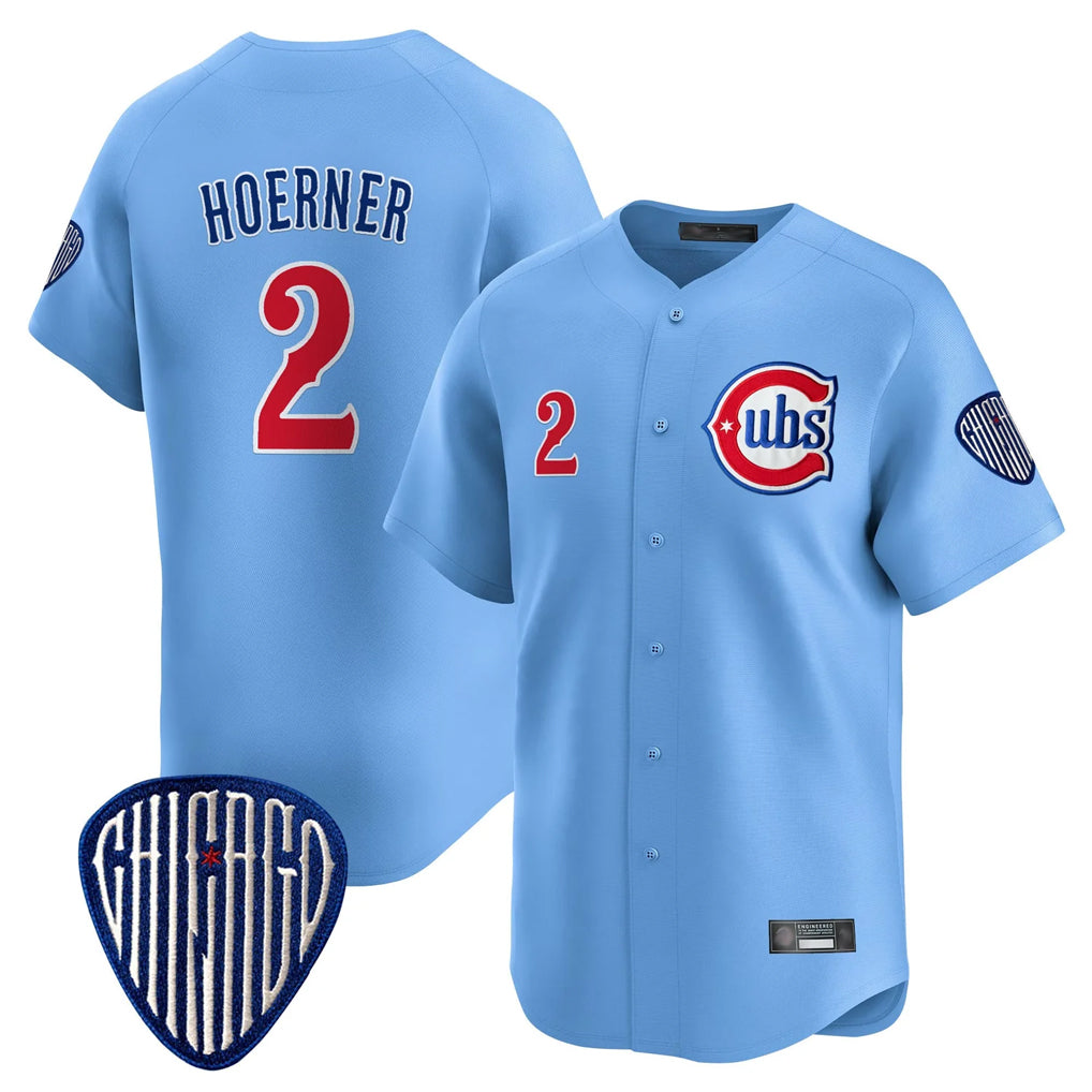 tocy C.Cubs #2 Nico Hoerner Player Blue Vapor Premier Limited Home Stitched Jerseys