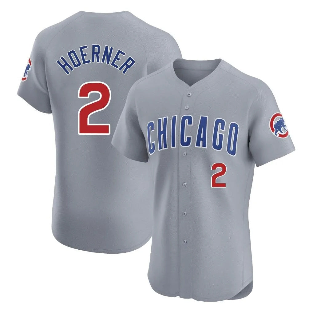 tocy C.Cubs #2 Nico Hoerner Player Gray Road Limited Elite Home Stitched Jerseys