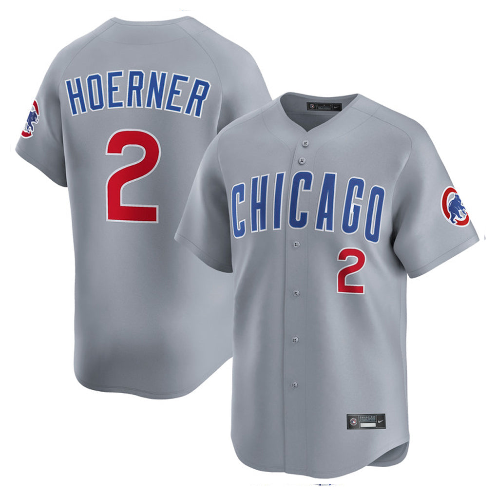 tocy C.Cubs #2 Nico Hoerner Player Gray Road Limited Home Stitched Jerseys